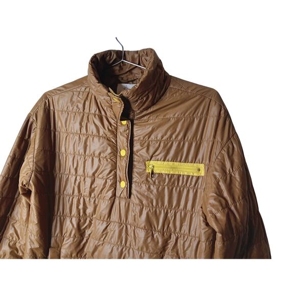 Offline by Aerie Brown Quilted Puffer Pullover Jacket XS Yellow Lightweight - Picture 5 of 10